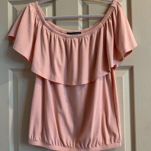 Boston Proper Peach Off Shoulder Ruffle Top sz S
